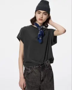 GU ダークグレー 半袖Tシャツ Ｓ ウォッシュドT