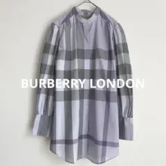 BURBERRY LONDON バーバリーロンドン☆バンドカラーコットンブラウス