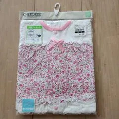 半袖プレオール　60-70　花柄　ピンク　リボンフリル　女の子　さわやか素材