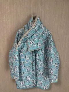 花柄キルティングジャケット 水色
