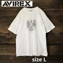 AVIREX ロゴプリント 半袖Tシャツ L ホワイト メンズ コットン 日本製