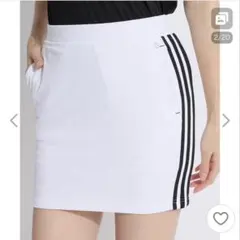 アディダスゴルフ 一体型ペチパンツ付サイドLINEリブスカート