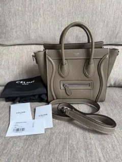 セリーヌ CELINE ラゲージ ナノ2WAYハンドバッグ 新ロゴ スリ