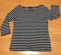 beauty&youth 黒ボーダー カットソー