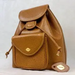 【美品✨】イサンティ 本革 ミニリュック シボ革 巾着 ヴィンテージ 茶
