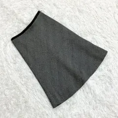 『アンタイトル』 (1) ひざ丈スカート ヘリンボーン 上品 コットン 日本製