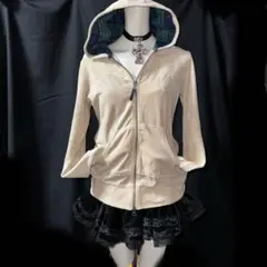 平成ギャル Y2K グランジ ギミック ベロア パーカー ダブルジップ