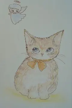 色鉛筆画　 手描きイラスト　オリジナルイラスト　アナログイラスト　　視える？