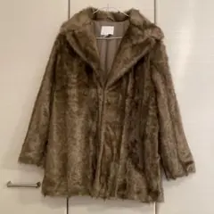 H&M フェイクファーコート ブラウン ファーコート レディース アウターのサムネイル