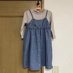 après les cours 花柄　ワンピース　長袖　重ね着　レイヤード　90