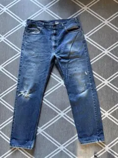 リーバイス505ダメージ加工ブルーデニムパンツ