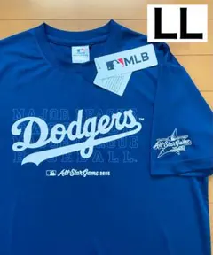 新品　MLB ドジャース　新作　LA メッシュ　半袖　Tシャツ　LL 青　②