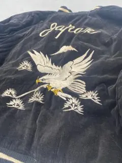 50s 別珍スカジャンオリジナルヴィンテージブラック鷹龍