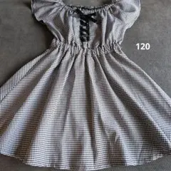 ギンガムチェック 半袖ワンピース 120