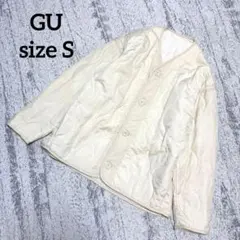 【GU】ジャケット キルティングブルゾン S アイボリー 男女 337988