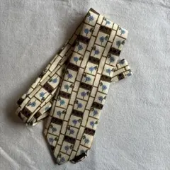 Christian Dior 花柄 ネクタイ アイボリー