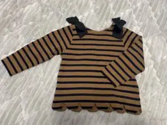 プティマイン　長袖カットソー 肩リボン付き