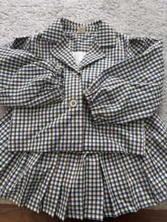 チェック柄ジャケットとスカートセット 120cm