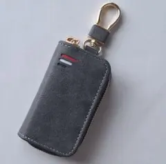 【新品】ブラック　スマートキーケース 　レザー調 (PU )　キーリング付 車用