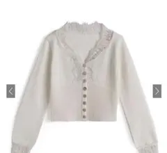 GRL グレイル Vネックレースニットカーディガン[lt139]