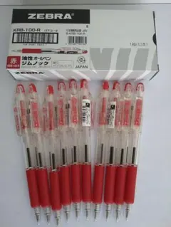 ZEBRA KRB-100-R ジムノック赤 油性ボールペン 10本セット