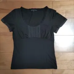 美品✨ANAYI アナイ レースフリル カットソー 半袖 黒 38 モダールのサムネイル