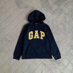 GAP　KIDS　パーカー　ネイビー×イエロー　裏起毛　150　160