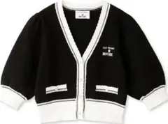 【LILY BROWN×MARY QUANT】バイカラーパフニットカーディガン