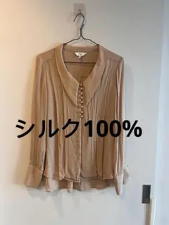 美品】デレクラム10クロスビー シルク100％ブラウス ストライプ 