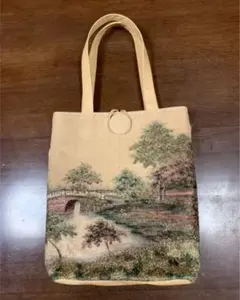 【オリジナル1点もの】大正時代の手刺繍を使ったトートバッグ