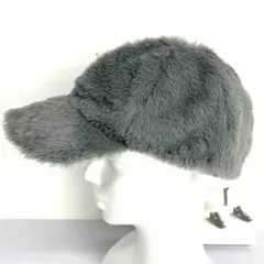 キャップ ボア トレンド もこもこ 可愛い レディース グレー 帽子 お洒落