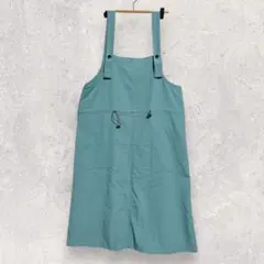 ロペ サロペットワンピース ミモレ丈 ポケット付 青緑 M-Lのサムネイル