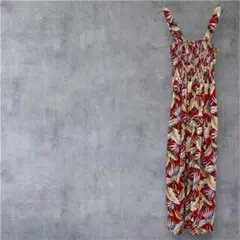 一点物❣️花柄キャミワンピース ロングワンピース　レッド　ホワイト