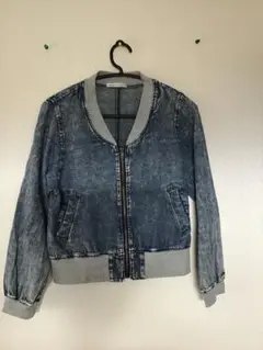 【ナイスクラップ】デニムブルー ジップアップブルゾン 綿