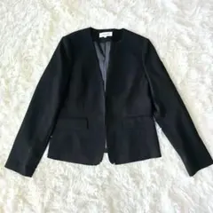 ノーカラージャケット　黒　フォーマル　11　L相当　入学式　卒業式　上品