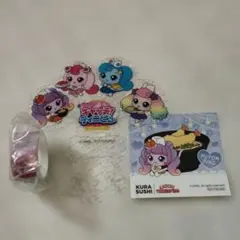 くら寿司 キャッチ！ティニピン マスキングテープ＆ステッカー＆ストローチャーム