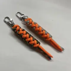 パラコード キーホルダー オレンジ系 2個セットY893