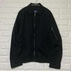 ⑥ HUF ハフ ロゴ刺繍 コットン ジップ ジャケット ブルゾン 黒 L 