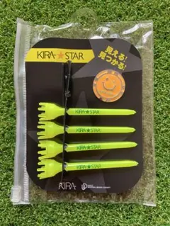 KASCO KIRA STAR ゴルフティー 4本とKIRA smileマーカーのサムネイル