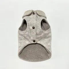 《アウトレット》襟付きベージュカラーのふわふわベスト犬服 犬服 ベージュ