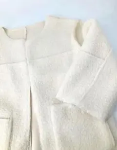 ショートコート　リバーシブル　ボアコート　アイボリー