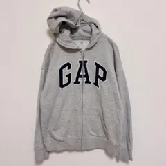 GAPロゴ ジップアップ パーカー グレー 【キッズL】140-150 裏起毛