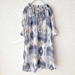 美品 アレックス＆パーカー チュニック ブラウス 2X 2XL 青 白 ホワイトのサムネイル