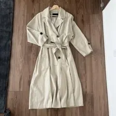 難ありSIMPLICITEコットンリネンドレープトレンチコート