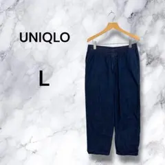 UNIQLO ユニクロ ストレッチイージーアンクルパンツ/デニム ブルー L