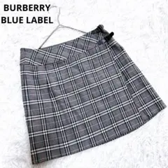 BURBERRY バーバリーブルーレーベル(M)フレア ひざ丈スカート チェック