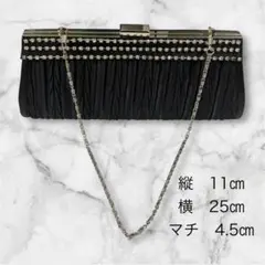 【オケージョン】パーティーバッグ　クラッチ　ショルダー　2WAY ブラック