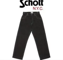 Schott ブラックストライプ ワイドパンツ34 Schott ブラックストライプ ワイドパンツ34 - メルカリ