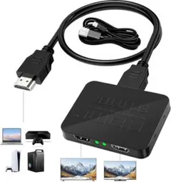 HDMI分配器 1入力2出力 4K60Hz対応 同時出力 スプリッター 高画質