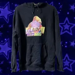 XLARGE カラフルプリント パーカー　デカロゴ　ラージ　ブラック